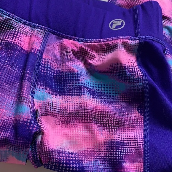 FILA Techno Color Bold Miami Pink Purple multi legging pant girls Medium - Picture 7 of 7
